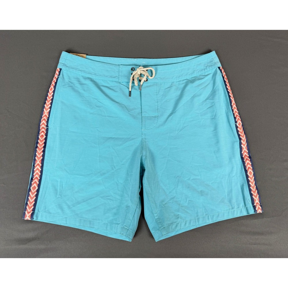 Faherty Boardshorts Mens 33 Blue NWT Vintage Tape Sky Geo Stripe MSU2203